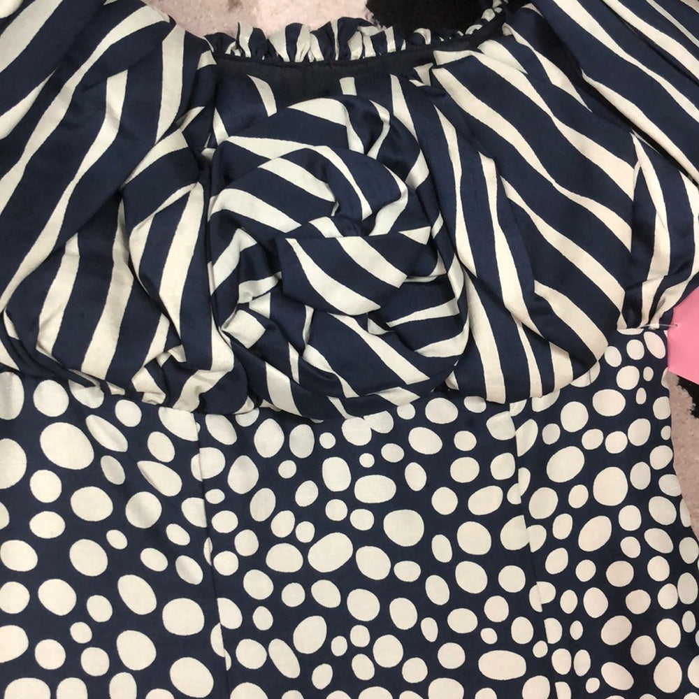 Size 6 blue and khaki color local designer dress