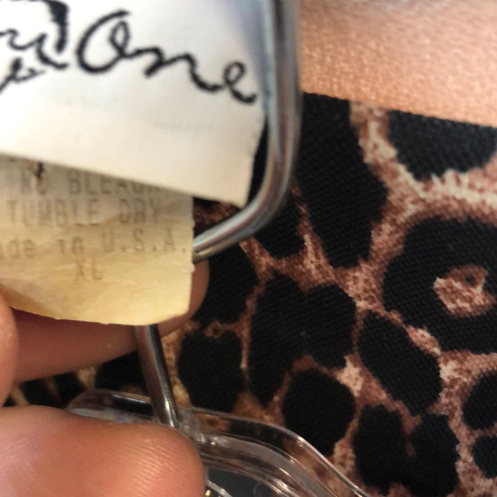 For You One tan szXL leopard print 2pc dress suit
