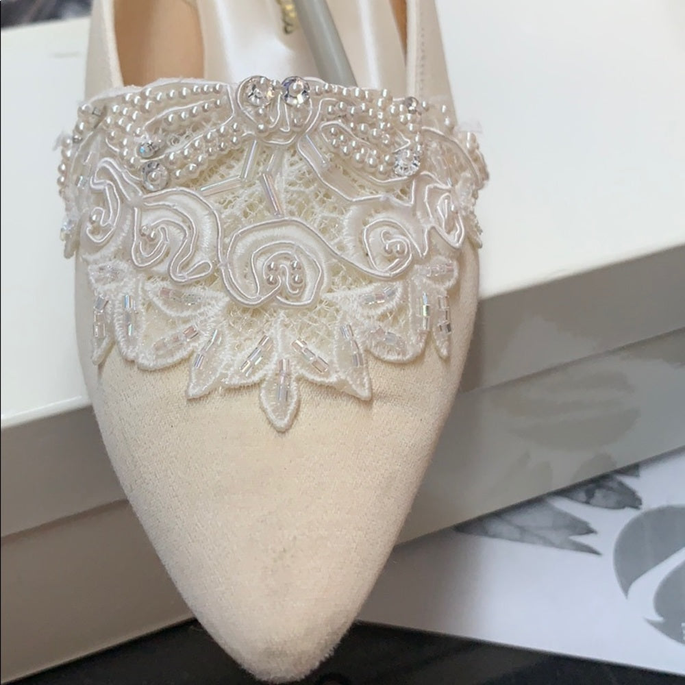 Size 7.5 Dyeables short heels (1 1/2”)