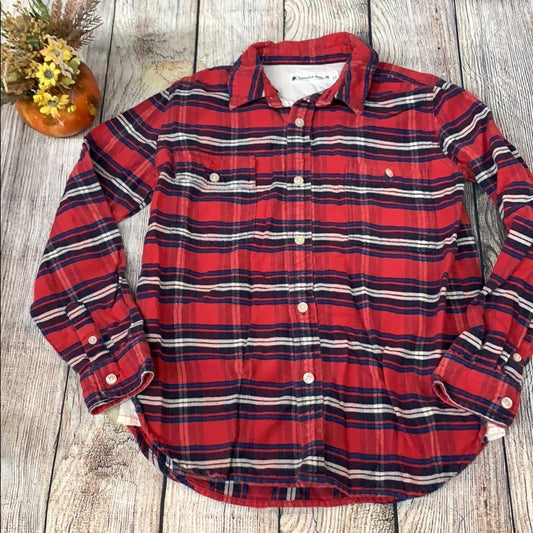 Size 10 red, blue and white flannel top