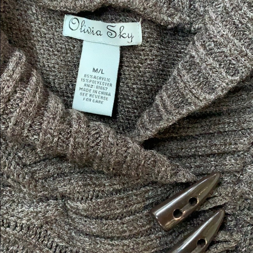 Size M/L Olivia Sky poncho sweater  with fringe