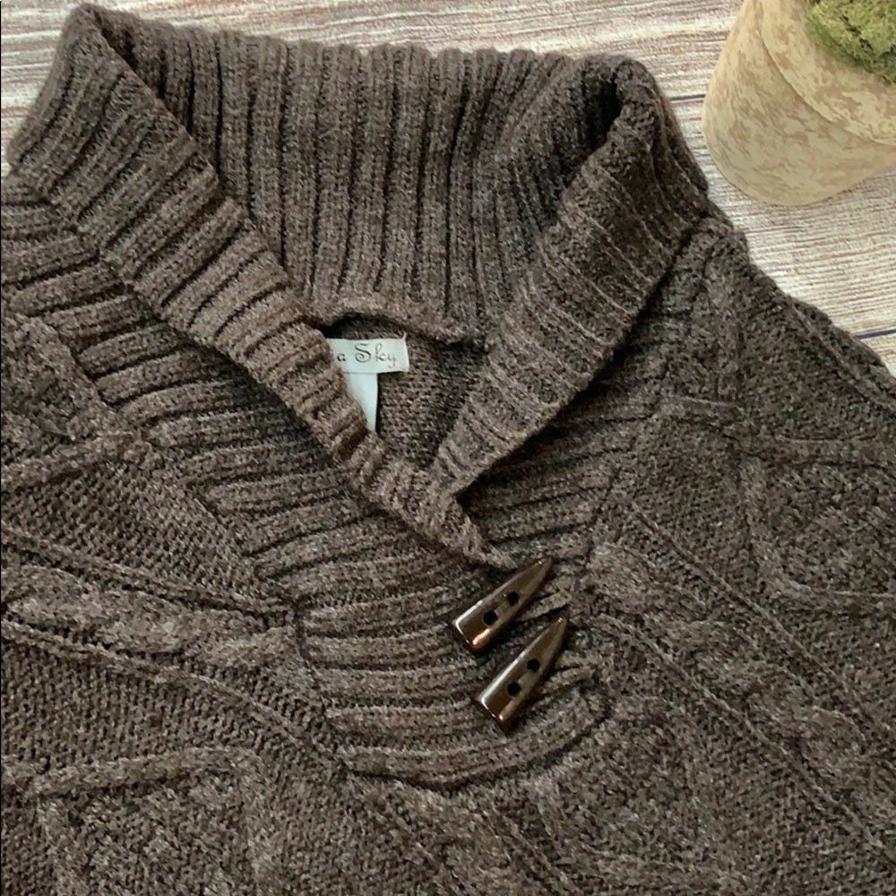 Size M/L Olivia Sky poncho sweater  with fringe
