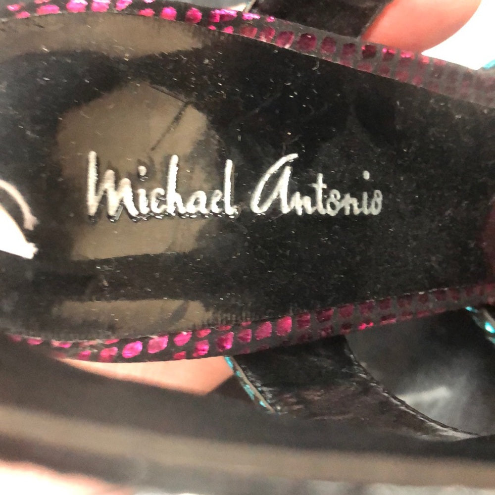 Michael Antonio sz 7 1/2 purple,black & pink heels