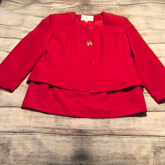 Executive Decision sz 10P red womens 2pc suit