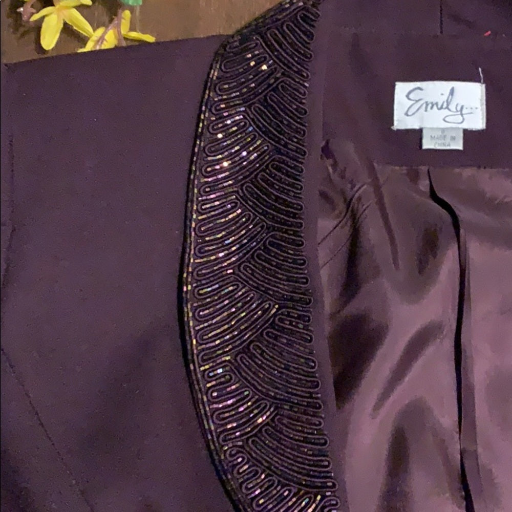 Size 8 beautifully embellished suit by Emily