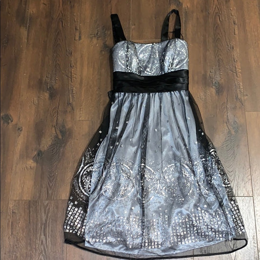 Size 6P black and silver special occasion dress