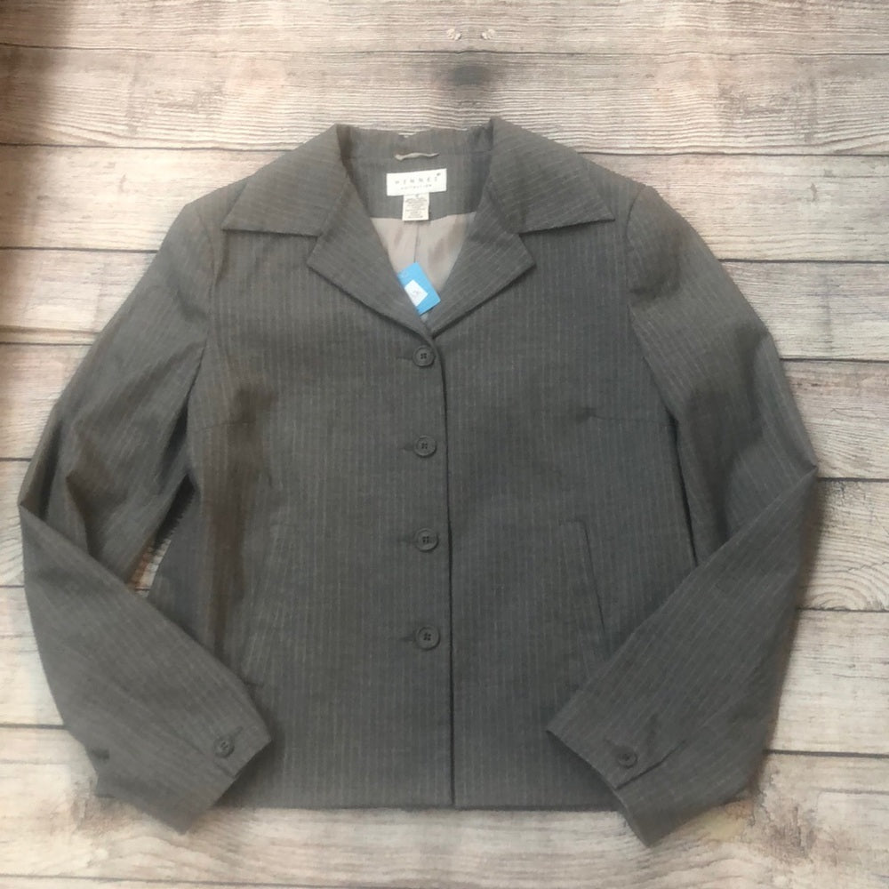 Hennes sz 12 gray pinstripe lady’s blazer