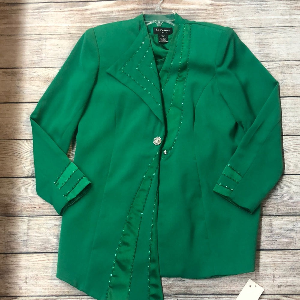 La Femme sz 12 green women’s blazer