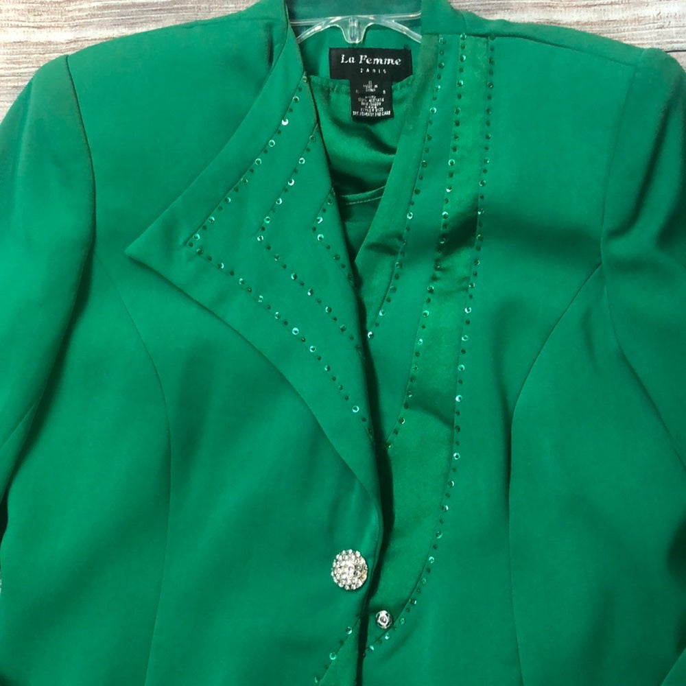 La Femme sz 12 green women’s blazer