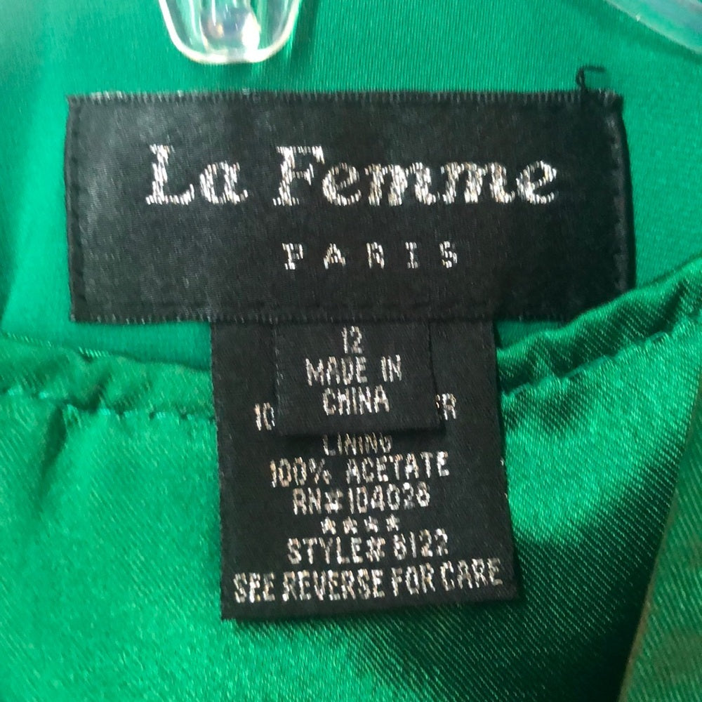 La Femme sz 12 green women’s blazer