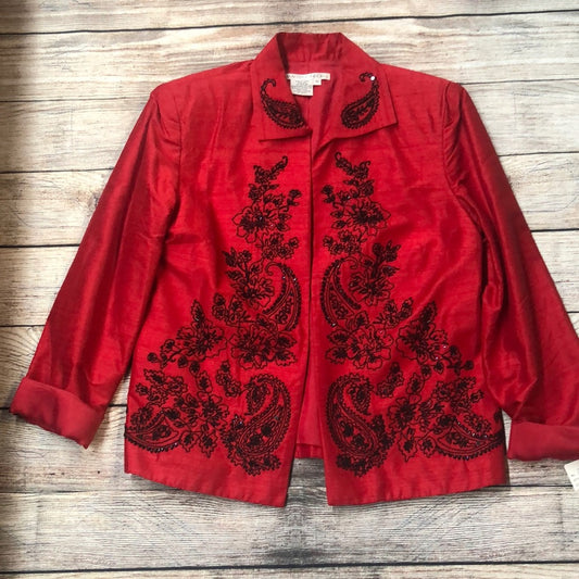 Maggy London sz 12 red & black women’s blazer
