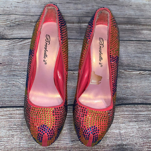 Size 6 rainbow sequined heels
