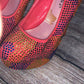 Size 6 rainbow sequined heels