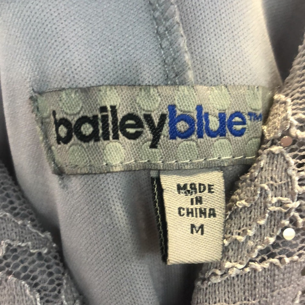 Bailey Blue sz medium gray w/ sequins short lady’s formal dress