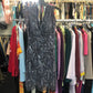 Marina sz 4 gray w/ sequins short lady’s formal dress