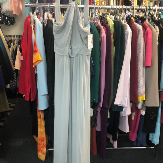 David’s Bridal sz 4 gray long formal dress