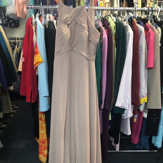 Azazie sz A4 tan long formal dress