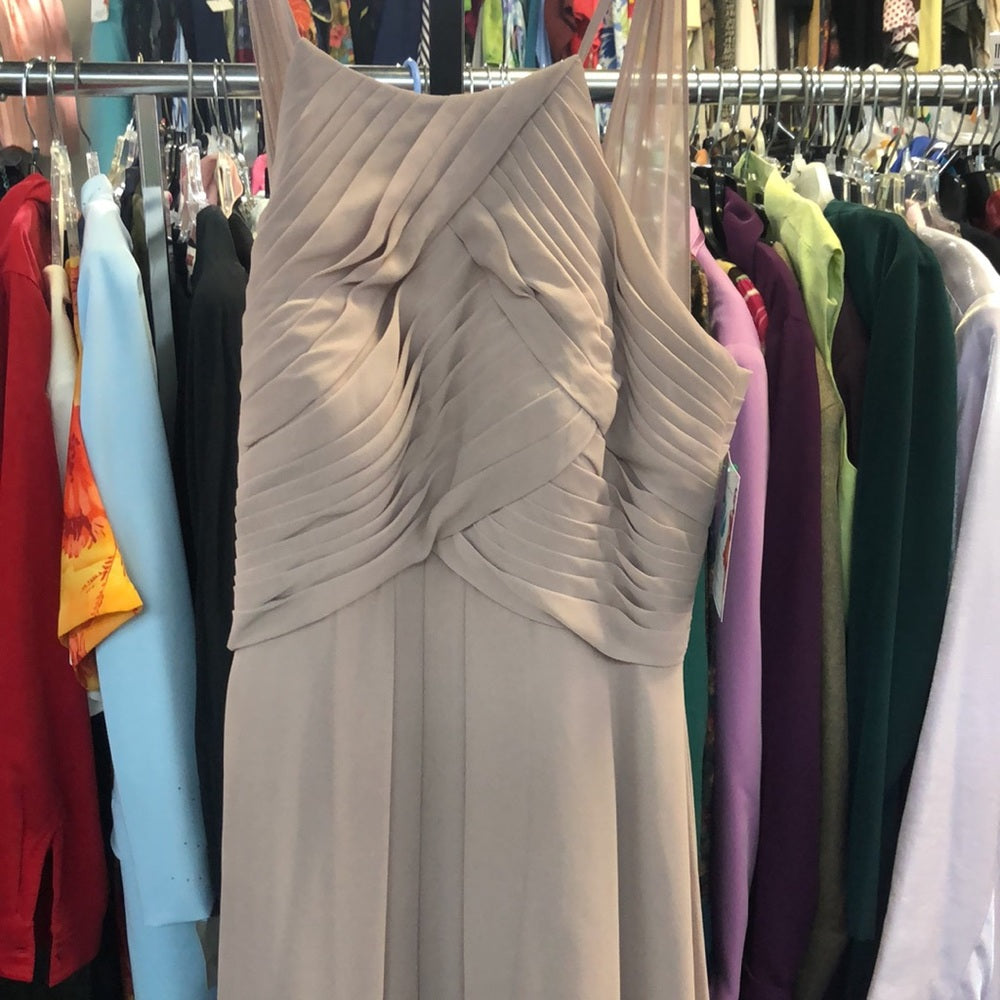 Azazie sz A4 tan long formal dress