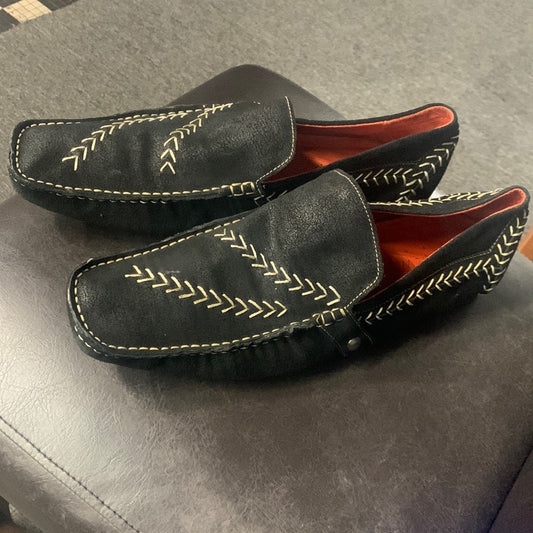 Size 12 black with ivory stitching men loafers