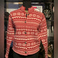 Vintage J. Crew red fair isle wool cardigan Size Medium