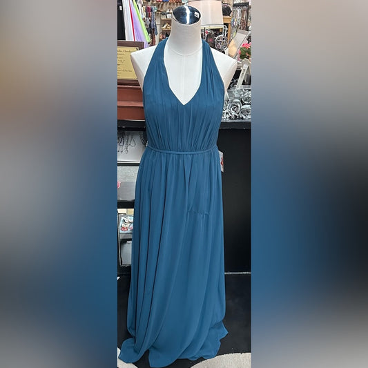 Azazie sz 10 long blue formal dress