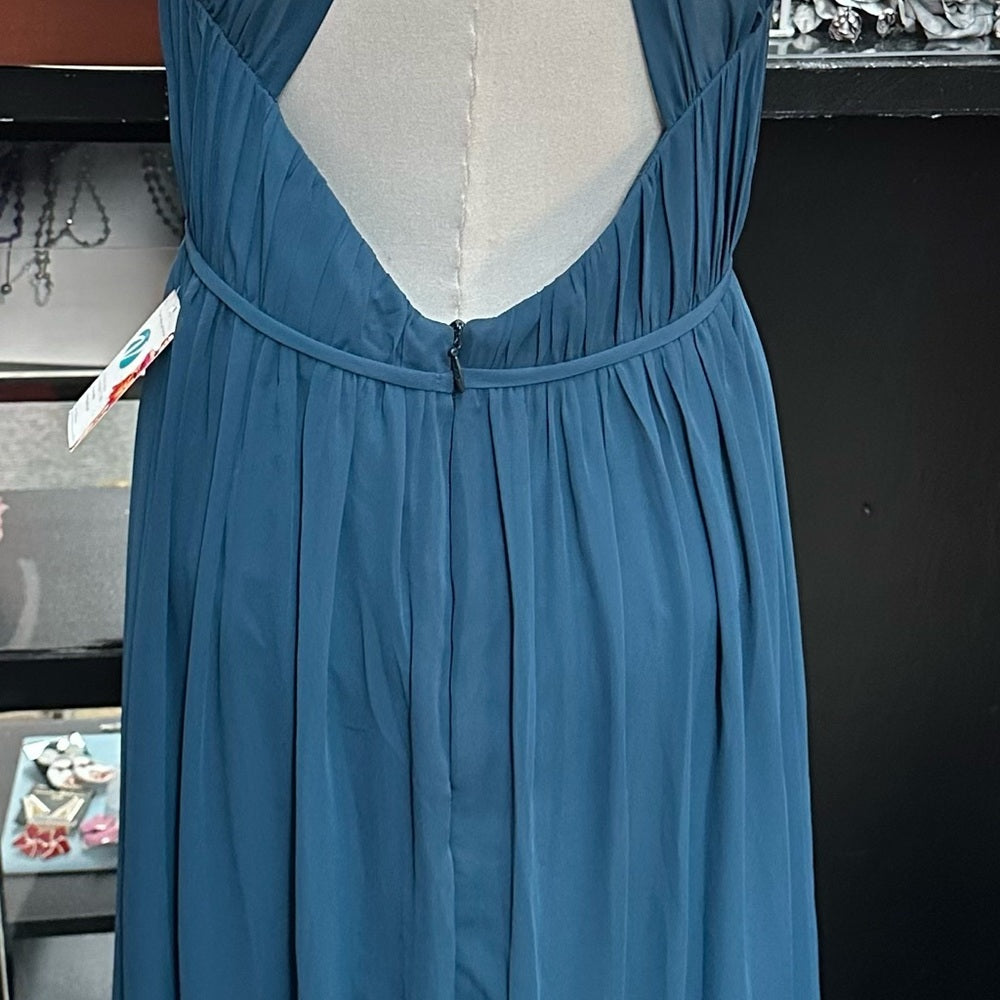 Azazie sz 10 long blue formal dress