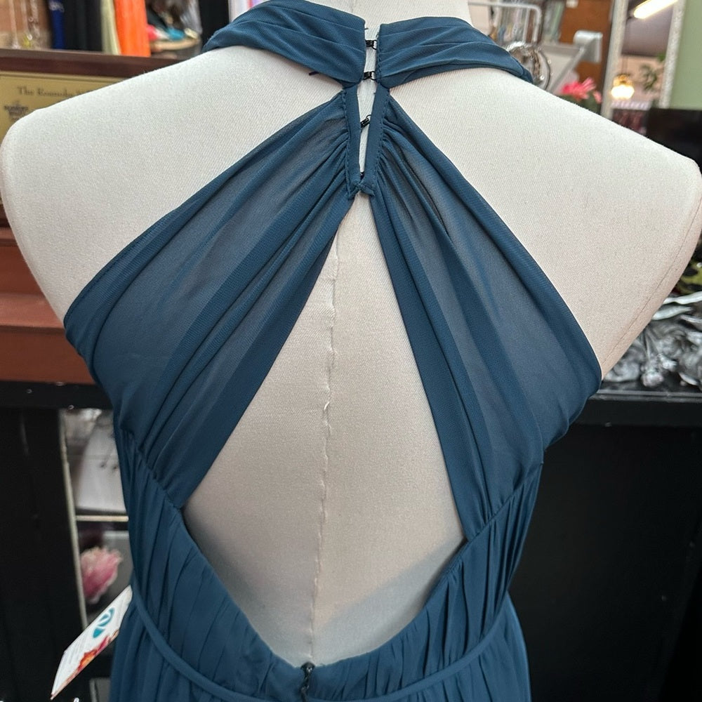 Azazie sz 10 long blue formal dress