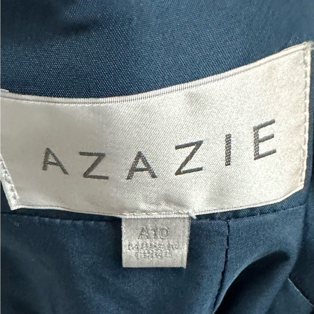 Azazie sz 10 long blue formal dress