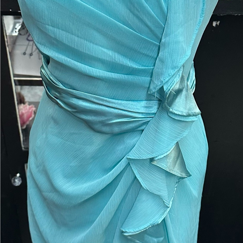 David’s Bridal sz 10 blue long formal dress